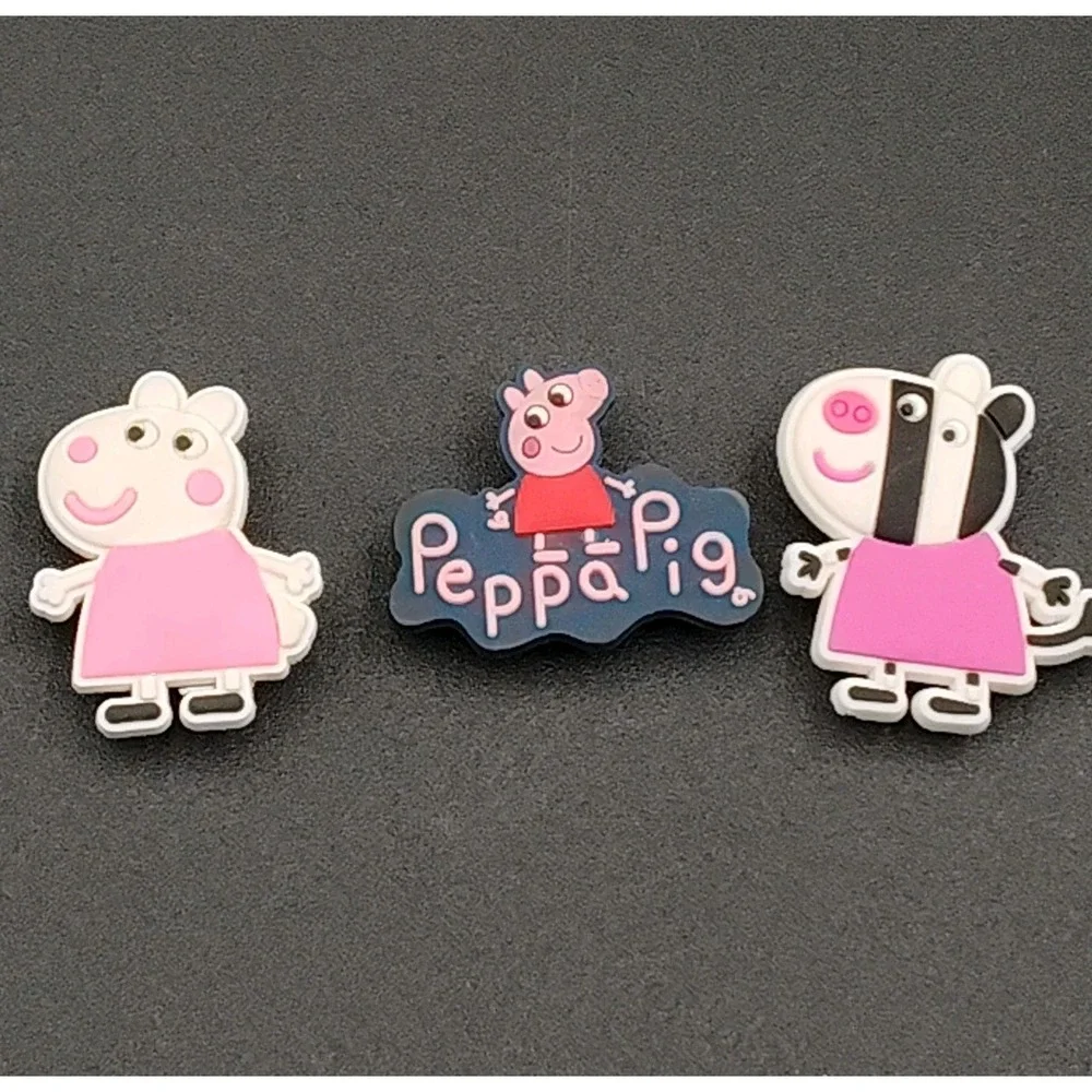 Set-3 Peppa Pigs Shoe Charms Cute Characters Cartoon Wristband Accessories‎ 📸👀